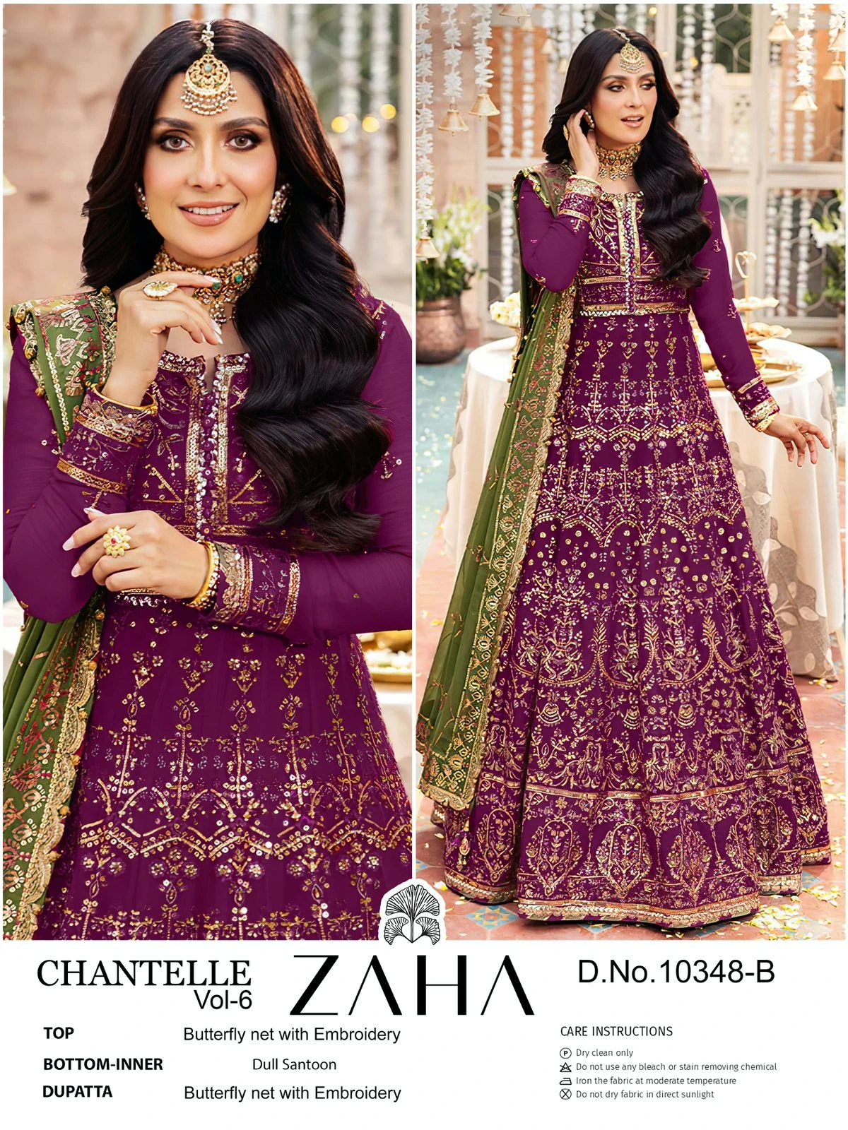 Zaha Chantelle Vol 6 Butterfly Net Wholesale Pakistani Salwar Suit Catalog